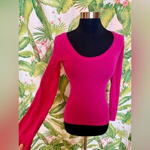 Bozzolo Fuchsia Stretchy Magenta Small Long Sleeve Top